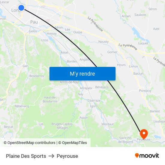 Plaine Des Sports to Peyrouse map