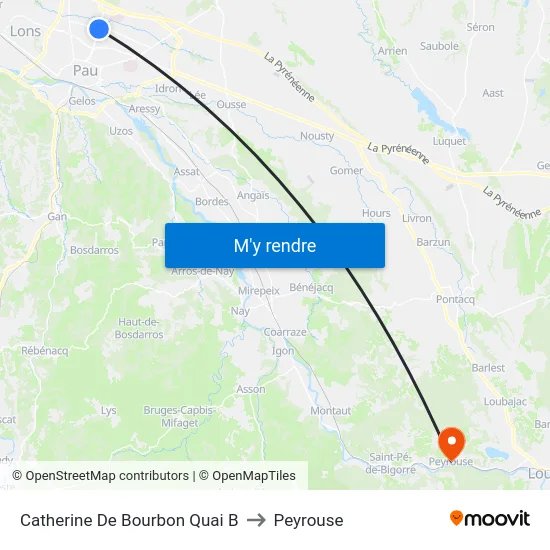 Catherine De Bourbon Quai B to Peyrouse map
