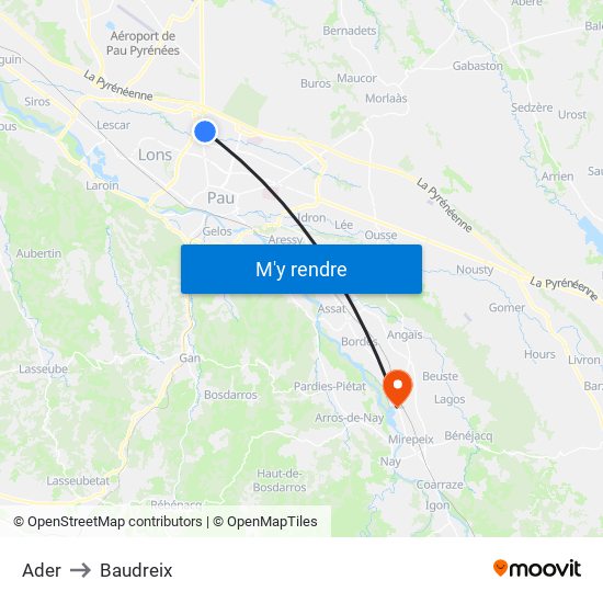 Ader to Baudreix map