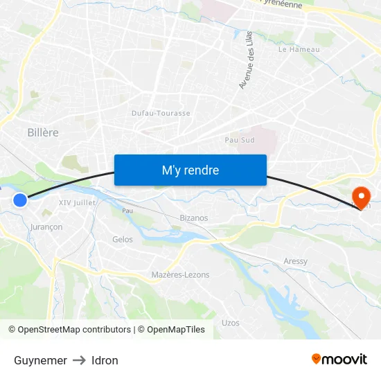 Guynemer to Idron map