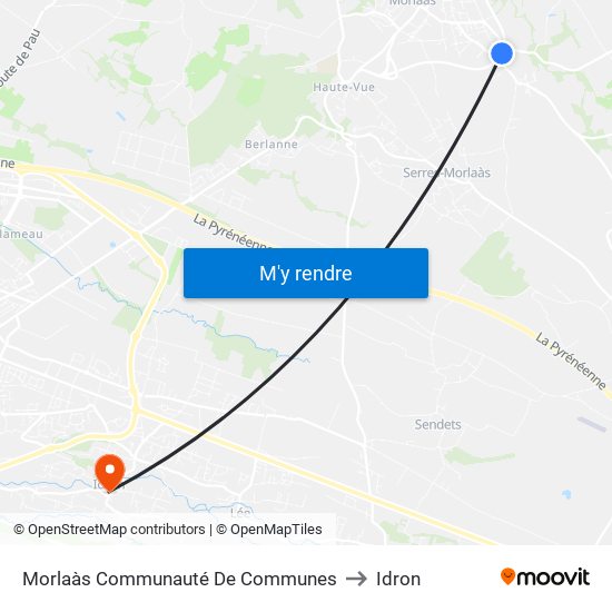 Morlaàs Communauté De Communes to Idron map