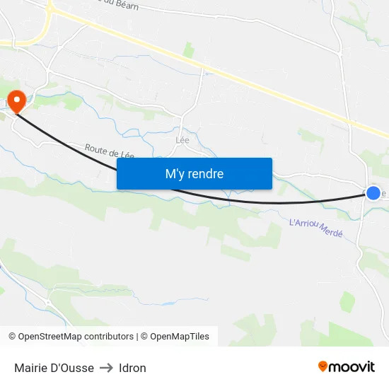 Mairie D'Ousse to Idron map