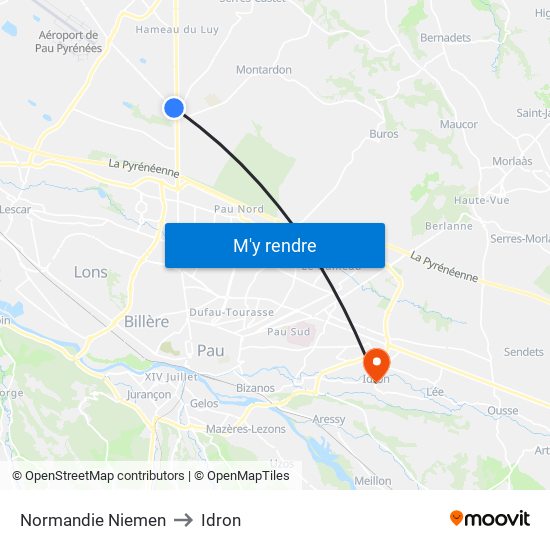 Normandie Niemen to Idron map