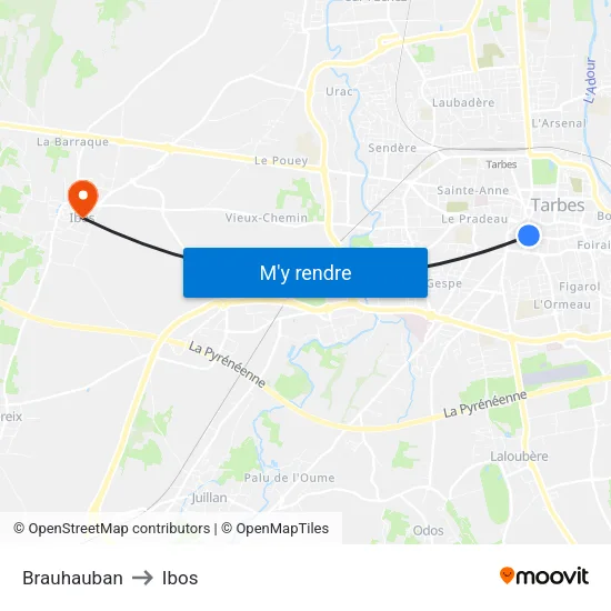 Brauhauban to Ibos map