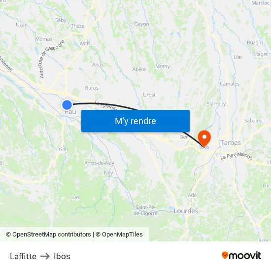 Laffitte to Ibos map