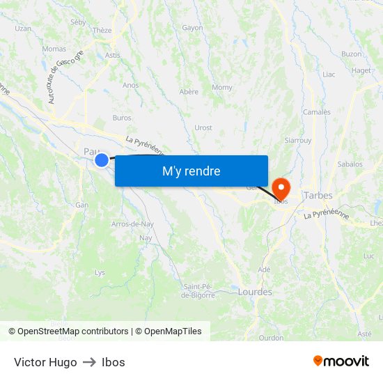 Victor Hugo to Ibos map