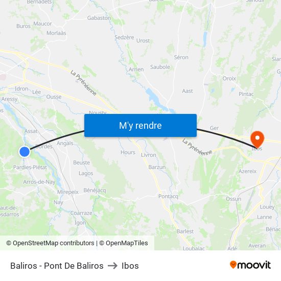 Baliros - Pont De Baliros to Ibos map