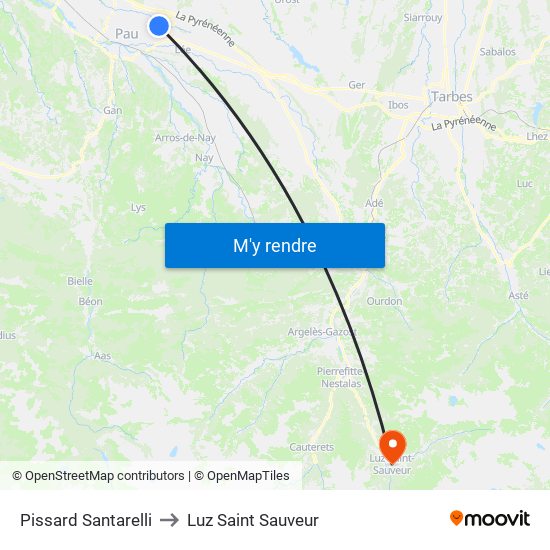Pissard Santarelli to Luz Saint Sauveur map