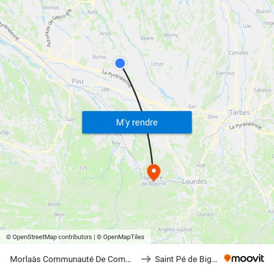 Morlaàs Communauté De Communes to Saint Pé de Bigorre map