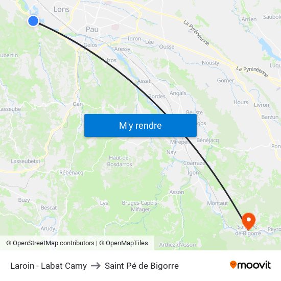 Laroin - Labat Camy to Saint Pé de Bigorre map