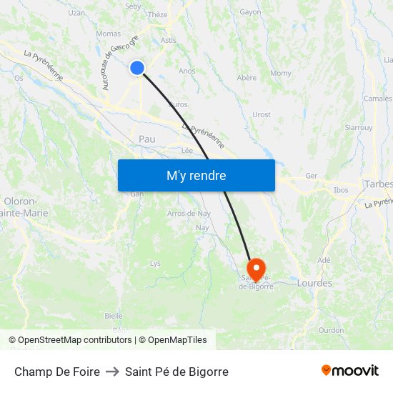 Champ De Foire to Saint Pé de Bigorre map
