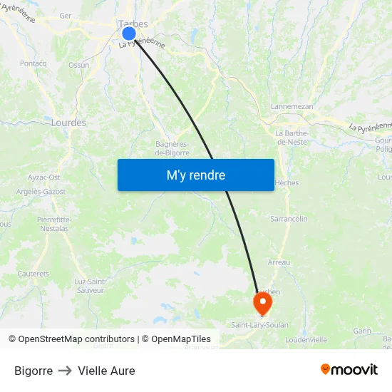 Bigorre to Vielle Aure map
