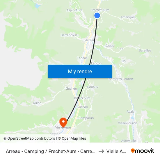 Arreau - Camping / Frechet-Aure - Carrefour to Vielle Aure map