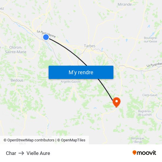 Char to Vielle Aure map