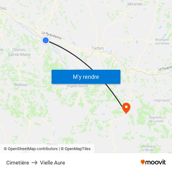 Cimetière to Vielle Aure map