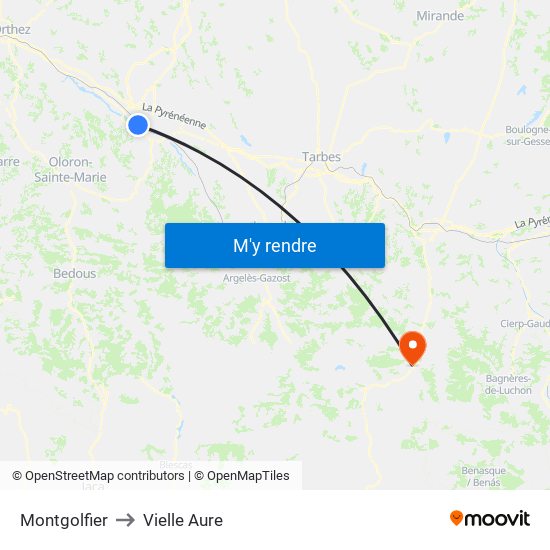 Montgolfier to Vielle Aure map