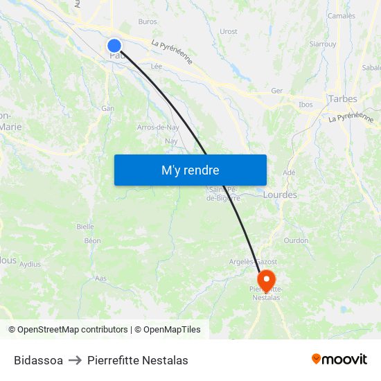 Bidassoa to Pierrefitte Nestalas map