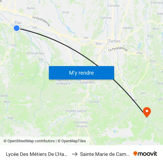 Lycée Des Métiers De L'Habitat to Sainte Marie de Campan map