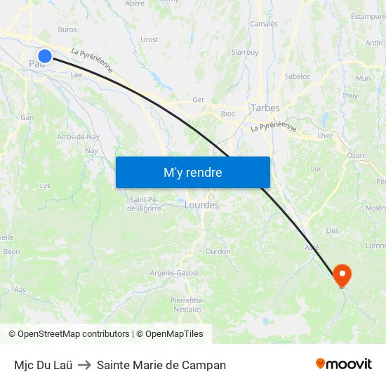 Mjc Du Laü to Sainte Marie de Campan map