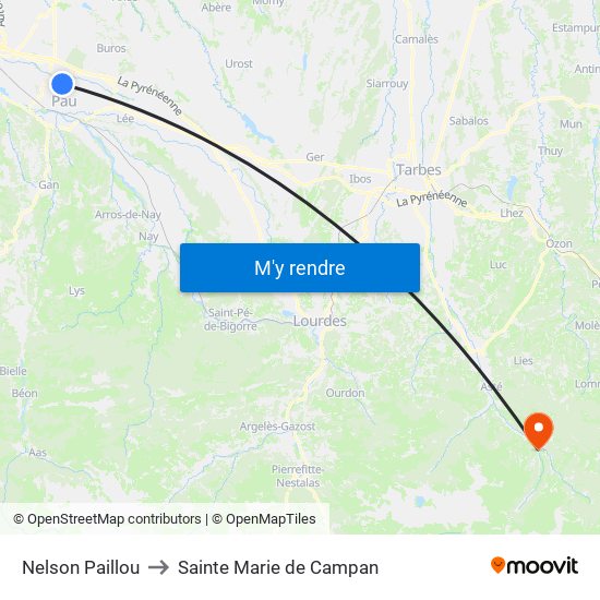 Nelson Paillou to Sainte Marie de Campan map