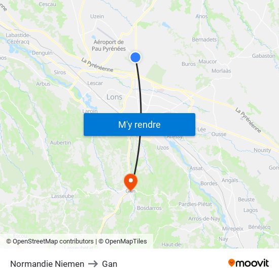 Normandie Niemen to Gan map