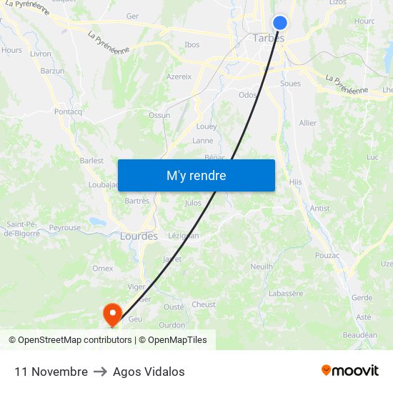 11 Novembre to Agos Vidalos map