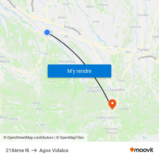 218ème Ri to Agos Vidalos map