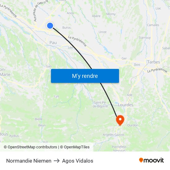 Normandie Niemen to Agos Vidalos map