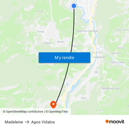 Madeleine to Agos Vidalos map