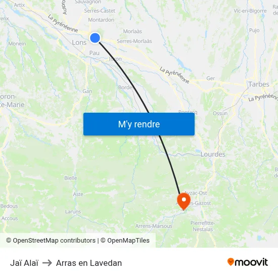 Jaï Alaï to Arras en Lavedan map
