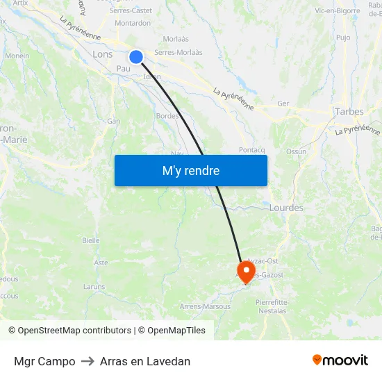 Mgr Campo to Arras en Lavedan map