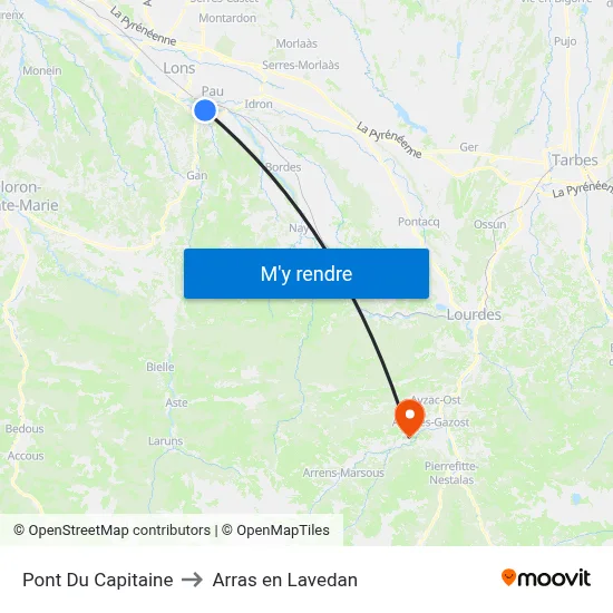 Pont Du Capitaine to Arras en Lavedan map