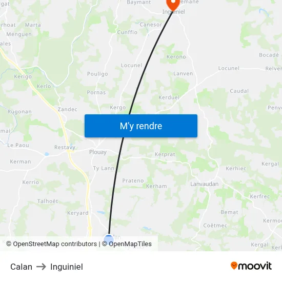 Calan to Inguiniel map