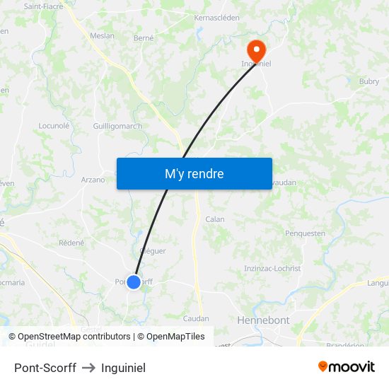 Pont-Scorff to Inguiniel map