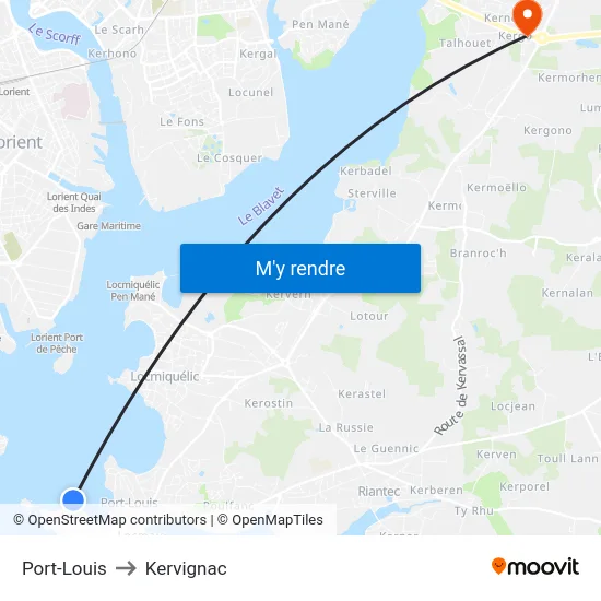 Port-Louis to Kervignac map