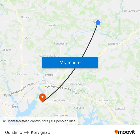 Quistinic to Kervignac map