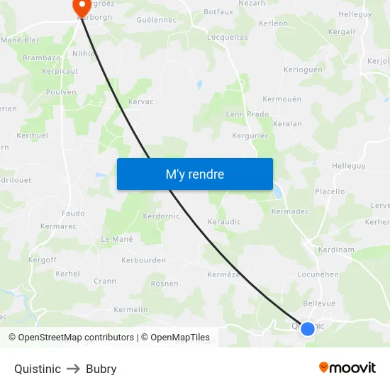 Quistinic to Bubry map