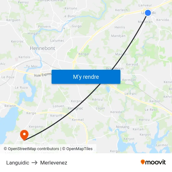 Languidic to Merlevenez map