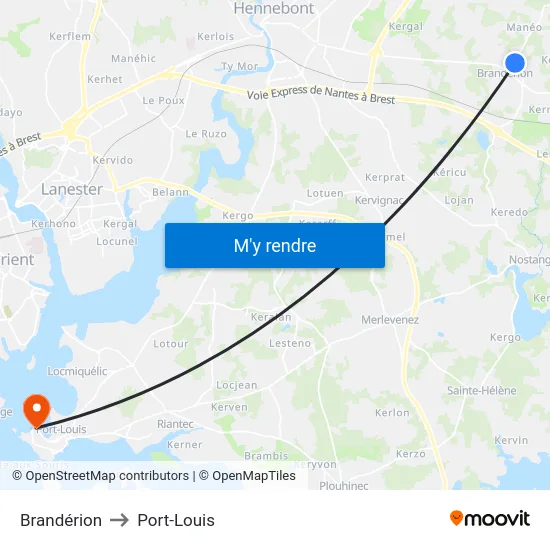 Brandérion to Port-Louis map