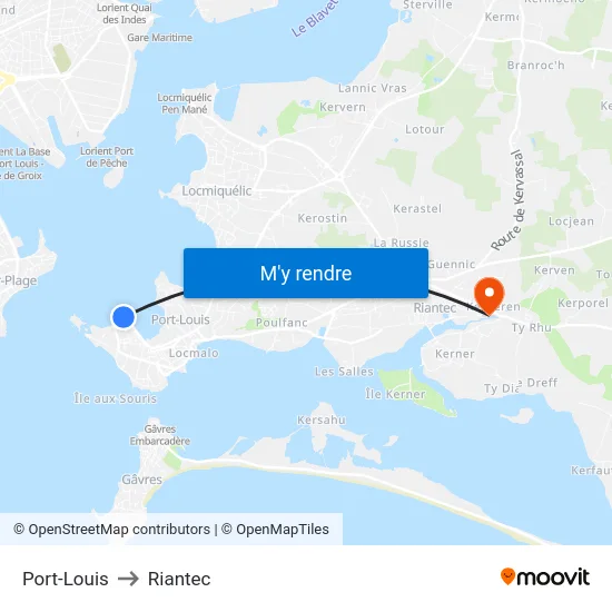 Port-Louis to Riantec map
