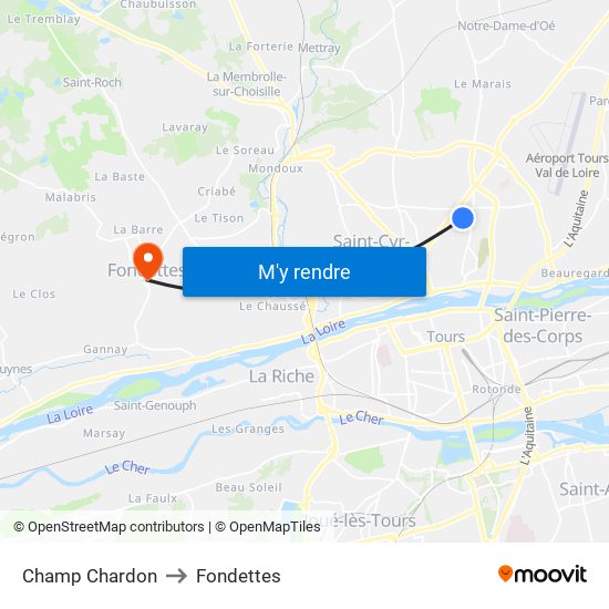 Champ Chardon to Fondettes map