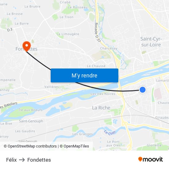 Félix to Fondettes map