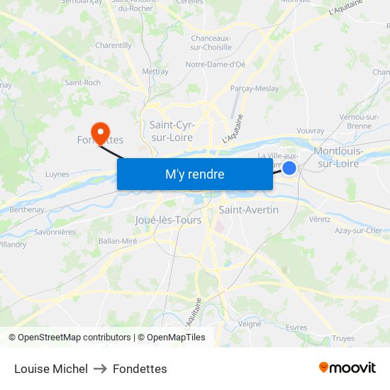 Louise Michel to Fondettes map