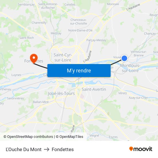 L'Ouche Du Mont to Fondettes map
