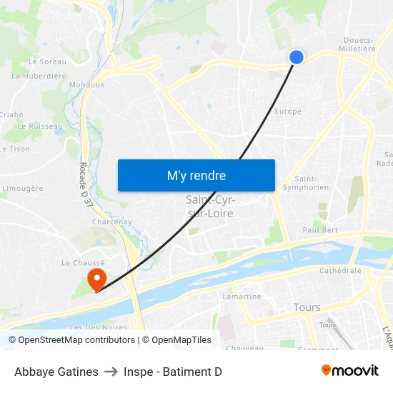 Abbaye Gatines to Inspe - Batiment D map