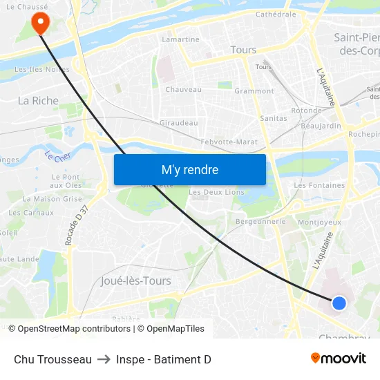 Chu Trousseau to Inspe - Batiment D map