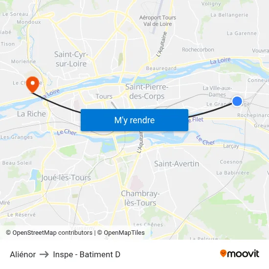 Aliénor to Inspe - Batiment D map