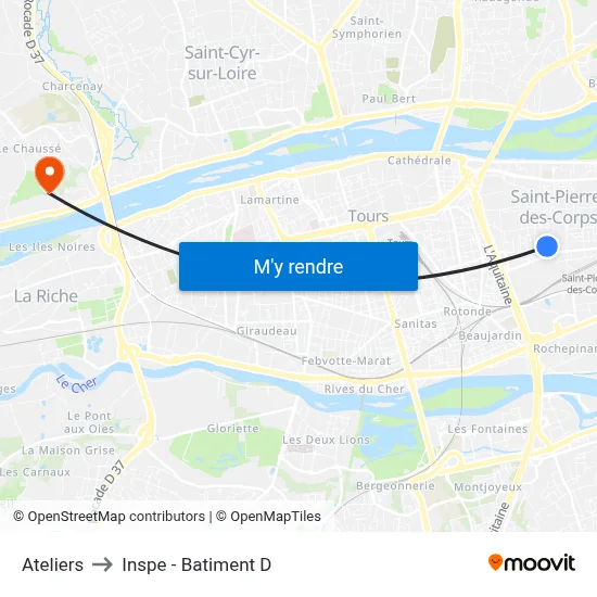 Ateliers to Inspe - Batiment D map