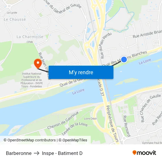 Barberonne to Inspe - Batiment D map