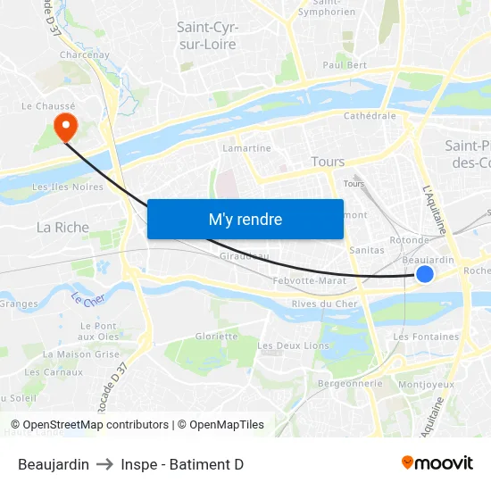 Beaujardin to Inspe - Batiment D map